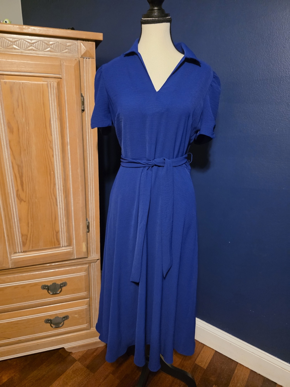 DKNY Cobalt Blue Shirt with Label Detail